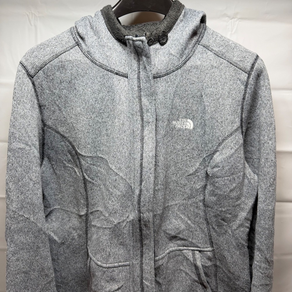 The North Face Banderitas Fleece Hoody jacket Womens XL Gray fullzip winter A7PW